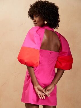 BR X HARBISON | BALLOON-SLEEVE MINI DRESS